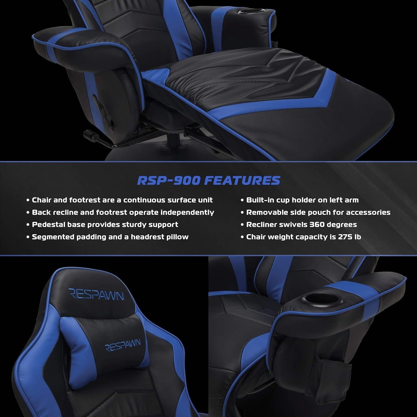 900 Gaming Recliner - Video Games Console Recliner Chair, Computer