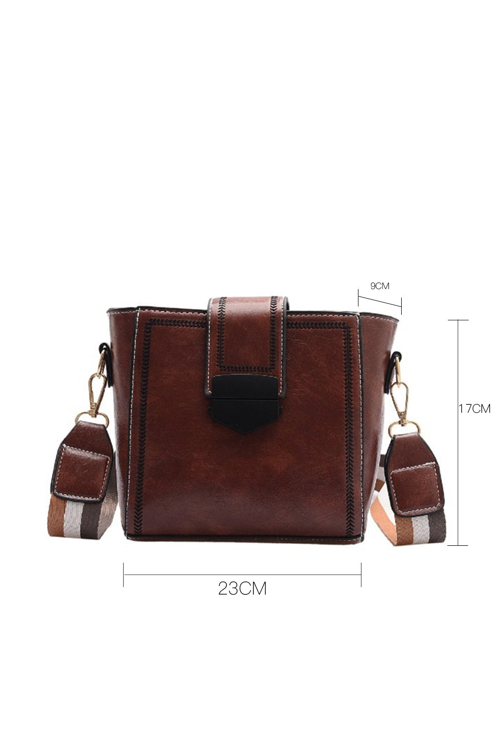 Brown Korean Style Faux Leather Crossbody Bag