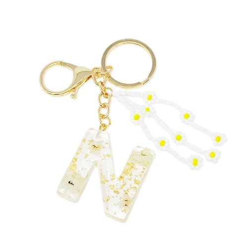 Baby Daisy Initial Key Chain