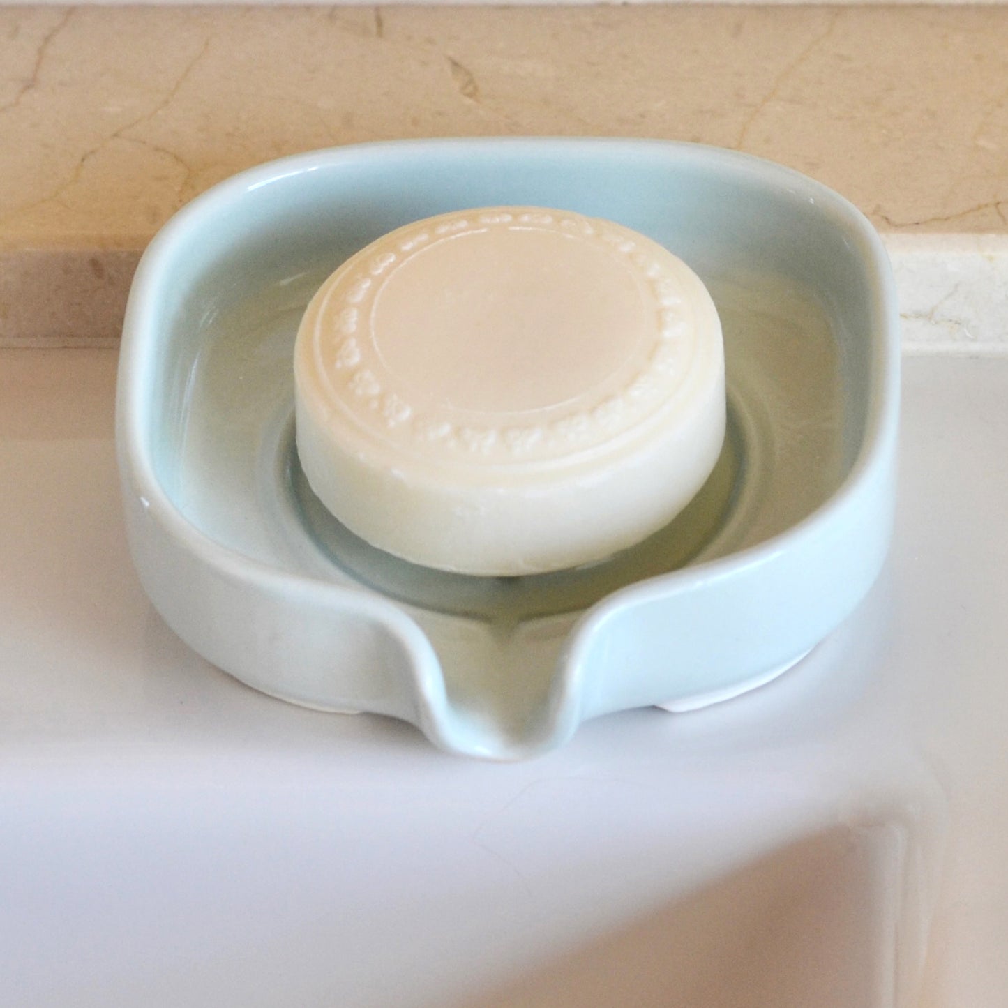 Self-Draining Porcelain Soap Dish