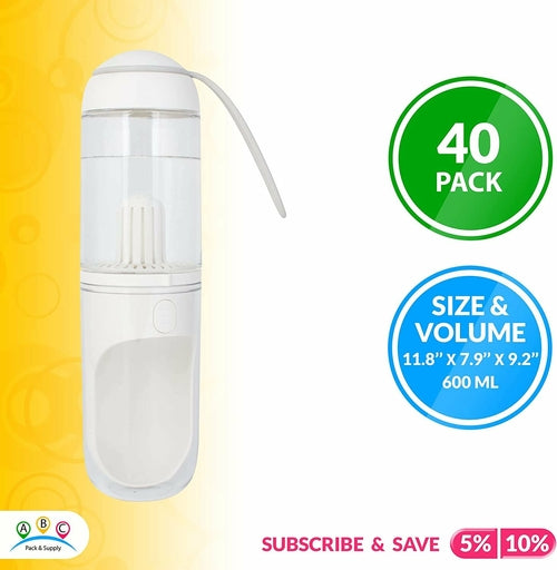 ABC Portable Dog Water Bottle Dispenser 360ml, White Travel Dog Water