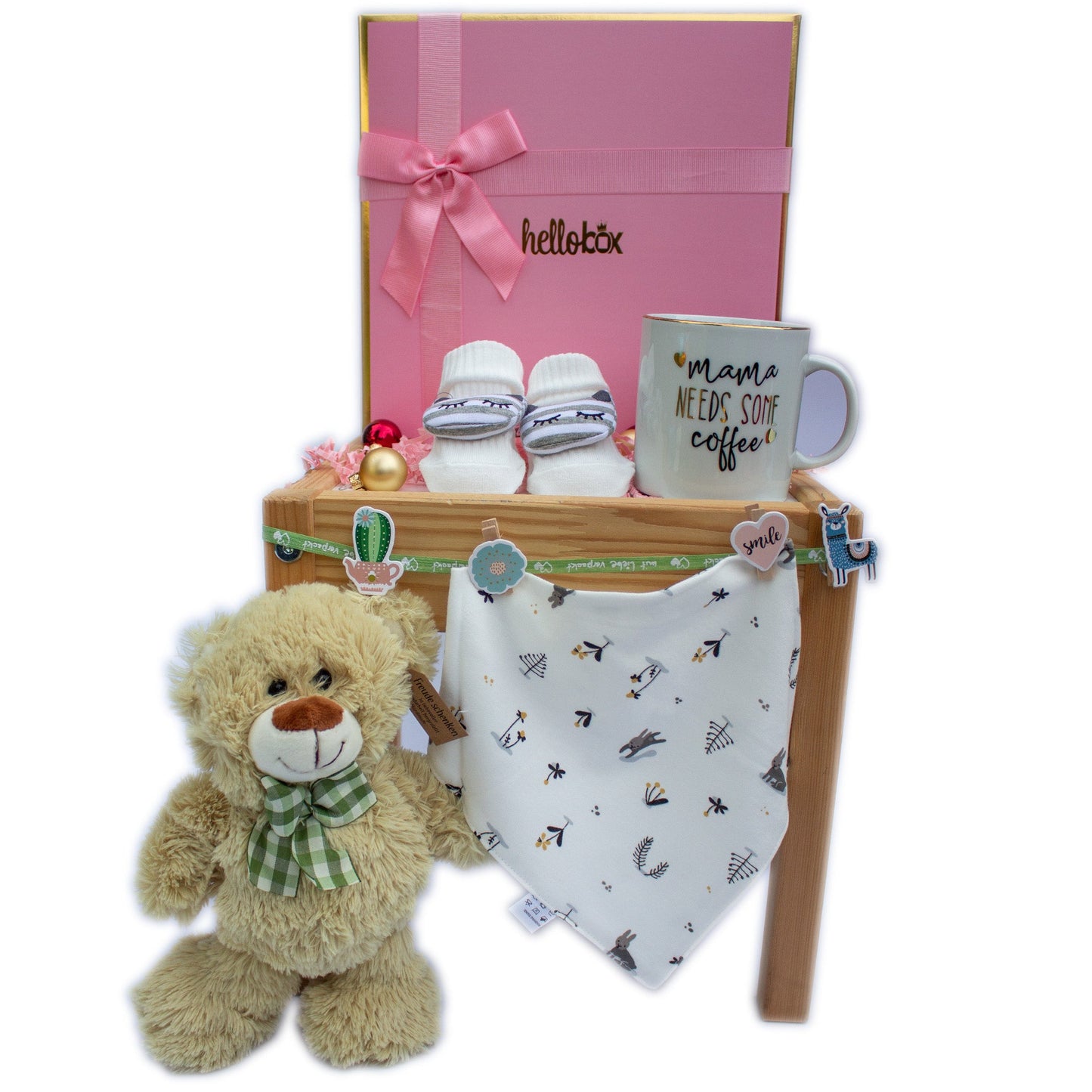 Baby Geschenk für Neugeborenen Mädchen - Gelbe Bär