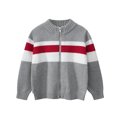 Spring European and American Style Boys’ Outerwear: Striped Long